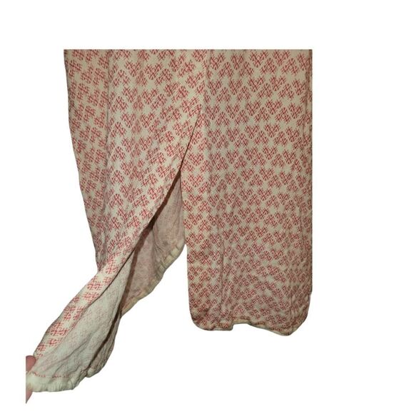 Anthropologie Embroidered Split Back IKAT embroidered Short Sleeve Tunic Top M - Picture 8 of 16